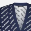 Cardigan in maglia con logo su tutta la superficie “Blue White” 736248T32338502