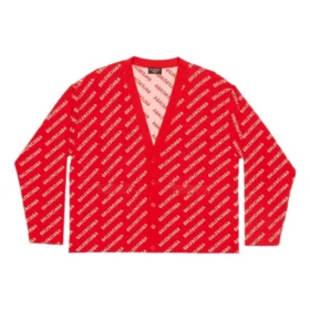 Cardigan Mini Allover Logo “Red White” 699822T32336090 Cardigan Mini Allover Logo “Red White” 699822T32336090
