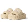 Ciabatte con zeppa e pelliccia “Beige” 762826W2DO19796