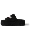 Ciabatte con zeppa in pelliccia “Black” 762826W2DO11096