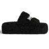 Ciabatte con zeppa in pelliccia “Black” 762826W2DO11096