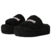 Ciabatte con zeppa in pelliccia “Black” 762826W2DO11096