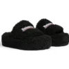Ciabatte con zeppa in pelliccia “Black” 762826W2DO11096