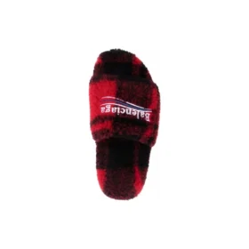 Ciabatte in pelliccia sintetica “Fake Fur Red Black” 654261W2F21