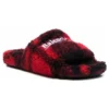 Ciabatte in pelliccia sintetica “Fake Fur Red Black” 654261W2F21