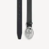 Cintura ovale BB da uomo in nero Cintura ovale BB da uomo in nero