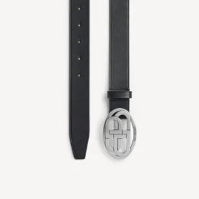 Cintura ovale BB da uomo in nero