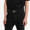 Cintura ovale BB da uomo in nero Cintura ovale BB da uomo in nero