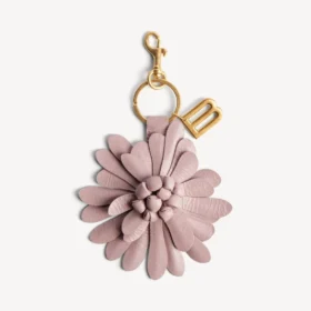 Ciondolo/portachiavi da donna a forma di fiore in quarzo rosa