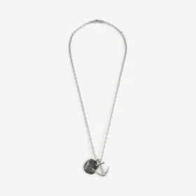 Collana con ciondoli a forma di ancora in argento anticato
