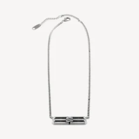Collana con icona BB Icon in argento anticato