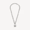 Collana con lucchetto in argento/argento anticato