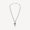Collana con serpente in stile gotico in argento anticato