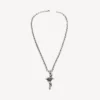 Collana con serpente in stile gotico in argento anticato