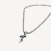 Collana con serpente in stile gotico in argento anticato