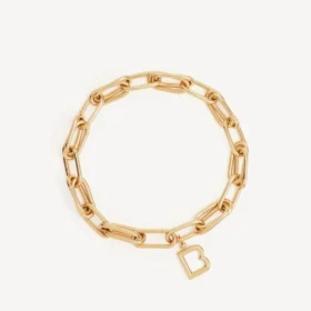 Collana da donna con maglie a B in oro lucido