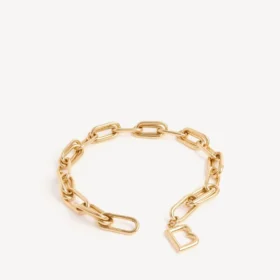 Collana da donna con maglie a B in oro lucido