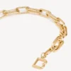 Collana da donna con maglie a B in oro lucido