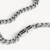 Collana gourmette sottile da uomo con BB Icon in argento anticato