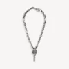 Collana sottile da uomo Neverlost in argento anticato