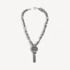 Collana sottile da uomo Neverlost in argento anticato