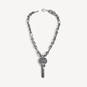 Collana sottile da uomo Neverlost in argento anticato