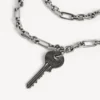 Collana sottile da uomo Neverlost in argento anticato