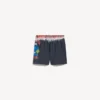 Costume da bagno da uomo con stampa tie-dye estrema, colore nero
