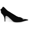 Décolleté con logo della campagna “Nero” 495777W06001091
