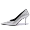 Décolleté con tacco a coltello quadrato goffrato “Silver” 572879WBB208100