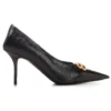 Décolleté in pelle effetto Crocs con tacco a lama quadrata BB “Black” 734238WBE711000