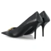 Décolleté in pelle effetto Crocs con tacco a lama quadrata BB “Black” 734238WBE711000