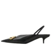 Decolleté con cinturino posteriore e tacco a spillo BB Square Knife “Black” 691740WAWNC1088