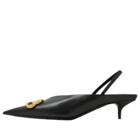 Decolleté con cinturino posteriore e tacco a spillo BB Square Knife “Black” 691740WAWNC1088 Decolleté con cinturino posteriore e tacco a spillo BB Square Knife “Black” 691740WAWNC1088