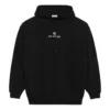Felpa con cappuccio a maniche lunghe con stampa alfabetica, nera 578135TJVE11034
