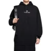 Felpa con cappuccio a maniche lunghe con stampa alfabetica, nera 578135TJVE11034