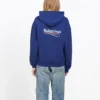 Felpa con cappuccio ampia in cotone blu 578135TIV531195