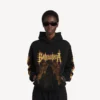 Felpa con cappuccio Balenciaga Sacra Cœur da donna, vestibilità media, in nero