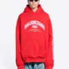 Felpa con cappuccio Balenciaga, vestibilità ampia “Rosso” 674986TLVJ26441