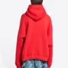 Felpa con cappuccio Balenciaga, vestibilità ampia “Rosso” 674986TLVJ26441