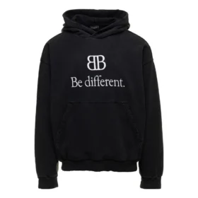 Felpa con cappuccio BB Be Different Popover “Black White” 720426TNVV11070