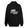 Felpa con cappuccio BB Icon disegnata a mano, vestibilità larga “Black” 620973TNVQ11059