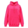 Felpa con cappuccio classica con logo, minimalista, tinta unita, rosa 570798THV775630