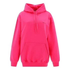 Felpa con cappuccio classica con logo, minimalista, tinta unita, rosa 570798THV775630