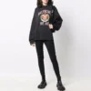 Felpa con cappuccio con stampa del logo del college “Black” 674685TLV891076