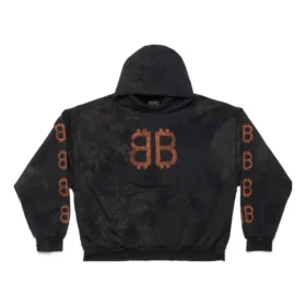Felpa con cappuccio Crypto, vestibilità media “Black Faded” 742603TOVN71055