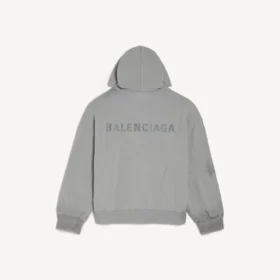 Felpa con cappuccio da uomo Balenciaga con zip, vestibilità regolare, in grigio Balenciaga