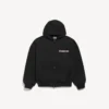 Felpa con cappuccio da uomo DIY Balenciaga Back, vestibilità regolare, con zip, in nero