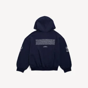 Felpa con cappuccio da uomo WFP con zip, vestibilità regolare, colore blu navy Felpa con cappuccio da uomo WFP con zip, vestibilità regolare, colore blu navy
