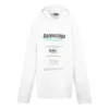 Felpa con cappuccio dal taglio squadrato “White” 661711TKVF99085